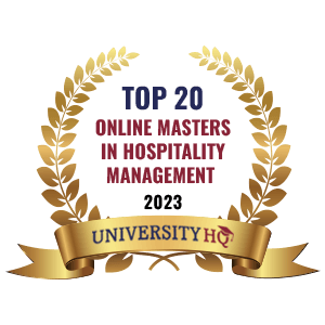 Top 20 Online Masters in Hospitality Management Badge